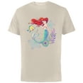 thumbnail image 1 of Disney The Little Mermaid Ariel and Flounder Sea - Short Sleeve Cotton T-Shirt for Adults -Customized-Natural, 1 of 5