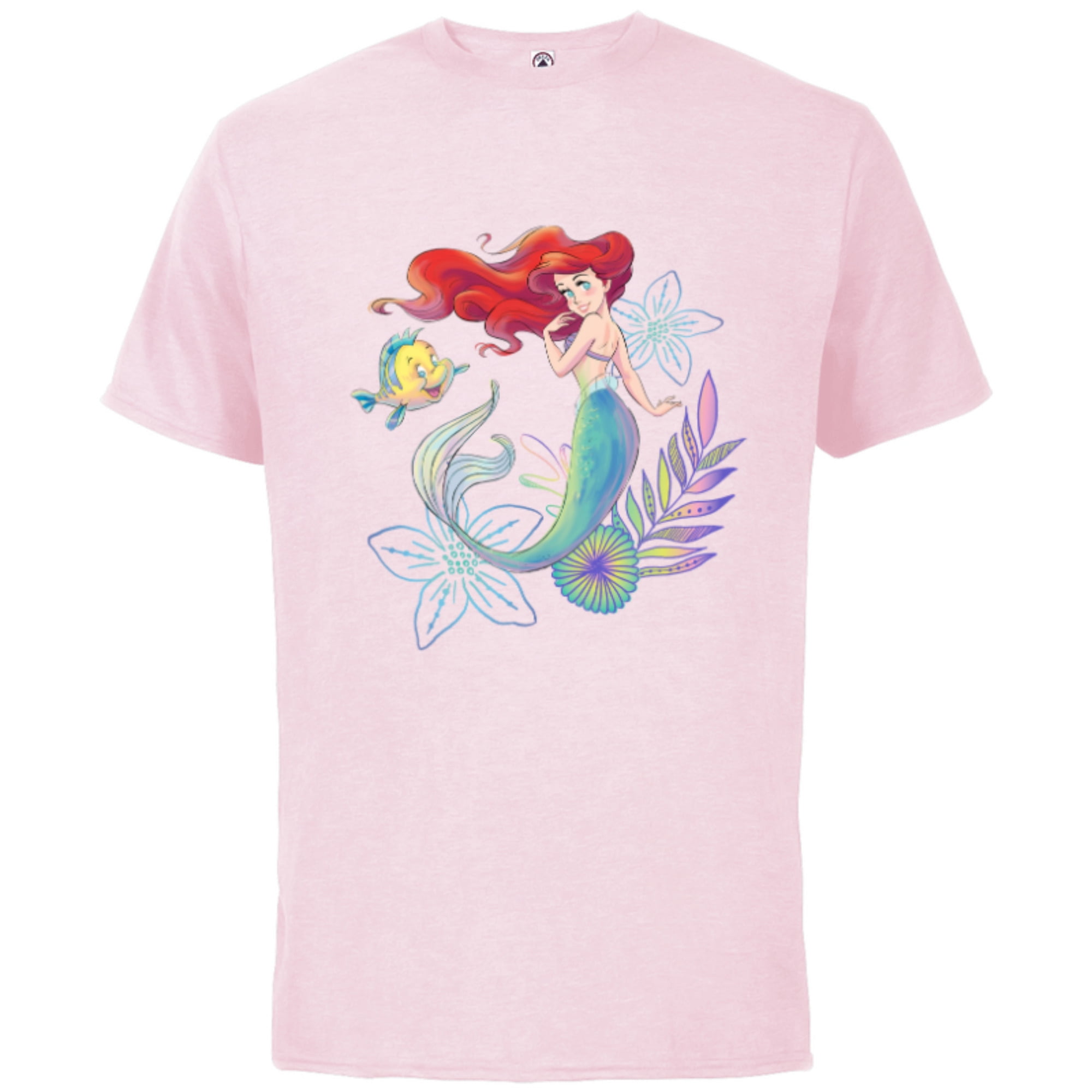 Short Shirt Ariel Disney Mermaid for T- and - The Sea Little Pink -Customized-Soft Sleeve Adults Cotton Flounder