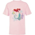 thumbnail image 1 of Disney The Little Mermaid Ariel and Flounder Sea - Short Sleeve T-Shirt for Kids -Customized-Soft Pink, 1 of 5