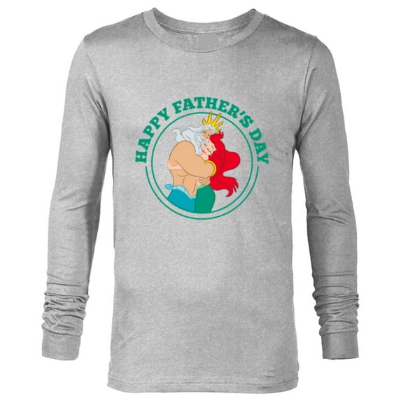 Disney The Little Mermaid Ariel and King Triton Father's Day - Long Sleeve T-Shirt for Men - Customized-Athletic Heather