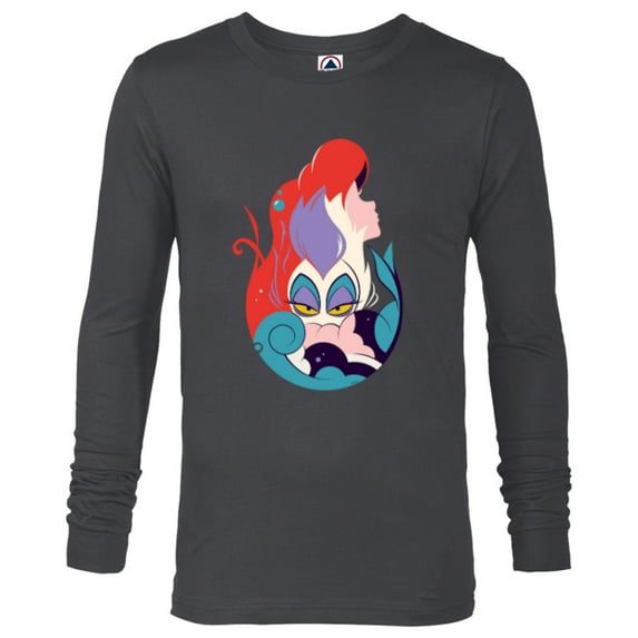 Disney The Little Mermaid Ariel and Ursula - Long Sleeve T-Shirt for Men - Customized-Charcoal Heather