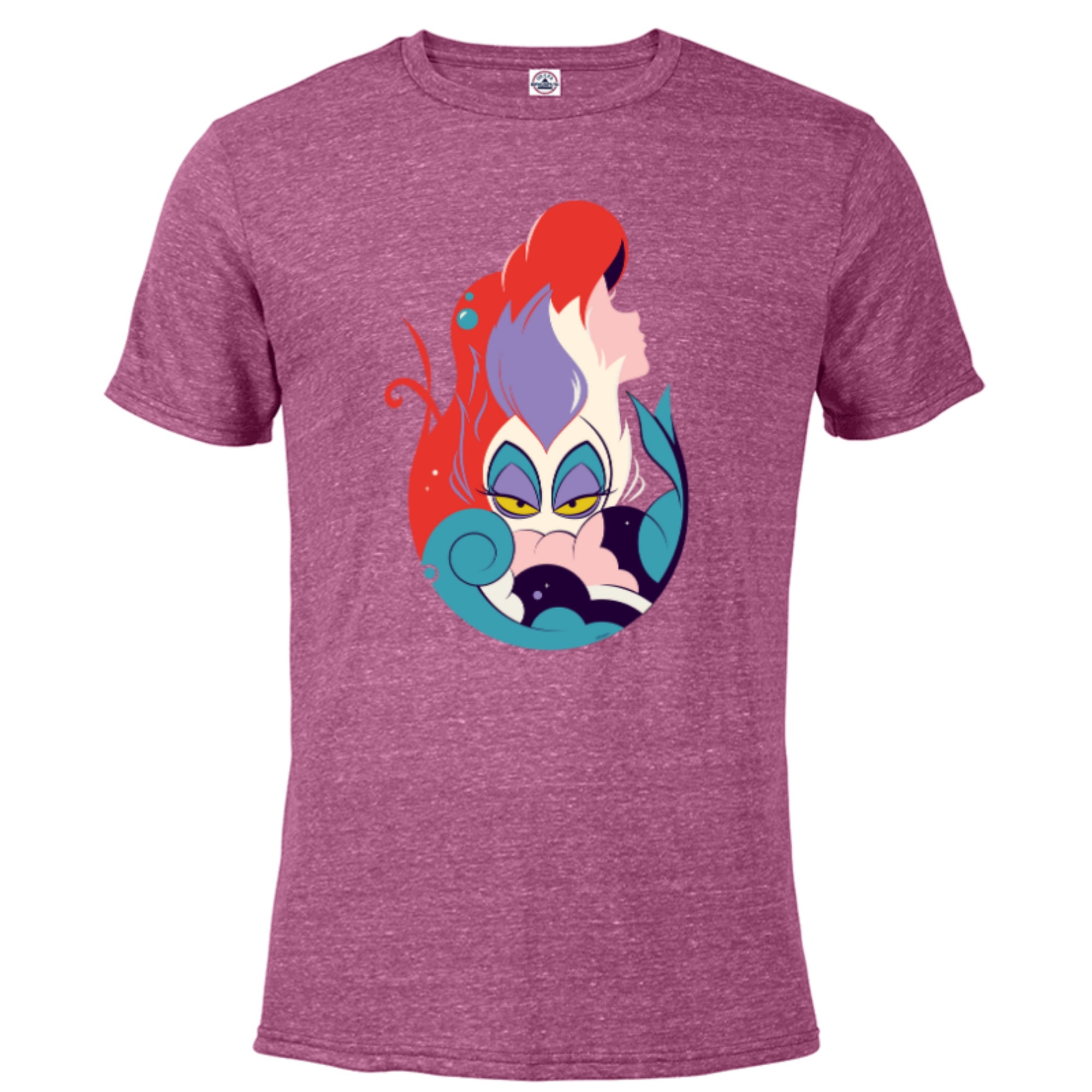 Disney The Little Mermaid Ariel and Ursula - Short Sleeve Blended T-Shirt  for Adults - Customized-Berry Snow Heather