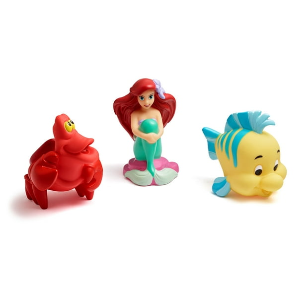 Disney The Little Mermaid Bath Toys Ariel, Flounder, and Sebastian