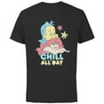 thumbnail image 1 of Disney The Little Mermaid Chill All Day - Short Sleeve Cotton T-Shirt for Adults - Customized-Black, 1 of 5