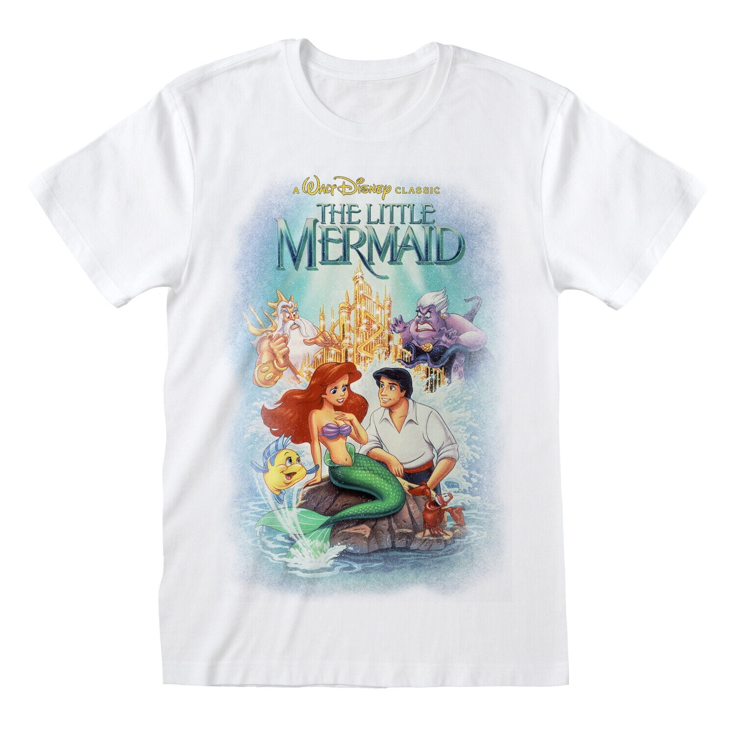 Disney The Little Mermaid Classic Poster White TShirt NEW OFFICIAL