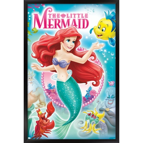 Disney The Little Mermaid - Cover Wall Poster, 14.725" x 22.375" Framed