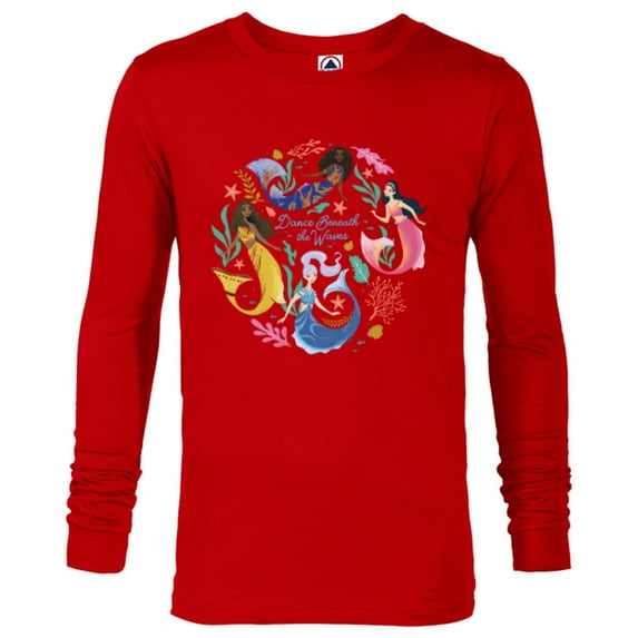 Disney The Little Mermaid Dance Beneath the Waves - Long Sleeve T-Shirt for Men - Customized-New Red