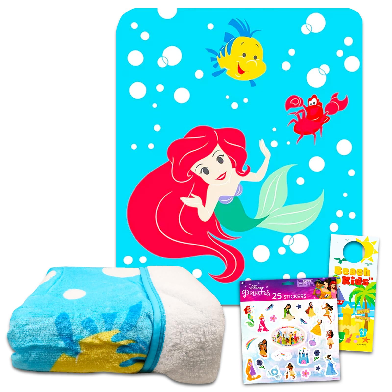 Disney The Little Mermaid Fleece Blanket Set Ariel Blanket Bundle with