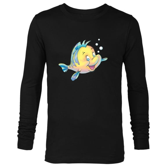 Disney The Little Mermaid Flounder Bubbles T-Shirt - Long Sleeve T-Shirt for Men - Customized-Black