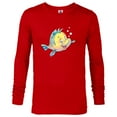 thumbnail image 1 of Disney The Little Mermaid Flounder Bubbles T-Shirt - Long Sleeve T-Shirt for Men - Customized-New Red, 1 of 5