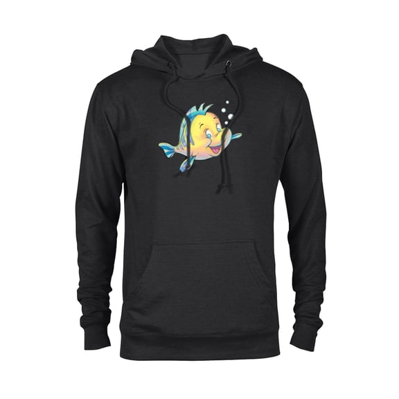 Disney The Little Mermaid Flounder Bubbles T-Shirt - Pullover Hoodie for Adults - Customized-Black