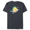 thumbnail image 1 of Disney The Little Mermaid Flounder Bubbles T-Shirt- Short Sleeve Blended T-Shirt for Adults - Customized-Navy Heather, 1 of 5