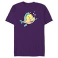thumbnail image 1 of Disney The Little Mermaid Flounder Bubbles T-Shirt- Short Sleeve Blended T-Shirt for Adults - Customized-Purple, 1 of 5