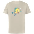 thumbnail image 1 of Disney The Little Mermaid Flounder Bubbles T-Shirt - Short Sleeve Cotton T-Shirt for Adults - Customized-Natural, 1 of 5