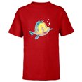 thumbnail image 1 of Disney The Little Mermaid Flounder Bubbles T-Shirt - Short Sleeve T-Shirt for Kids - Customized-Red, 1 of 5