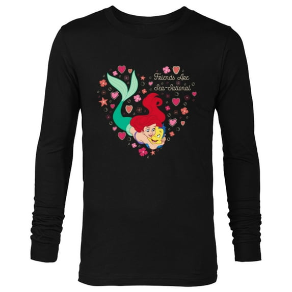 Disney The Little Mermaid Friends Are Sea-Sational Valentine - Long Sleeve T-Shirt for Men - Customized-Black