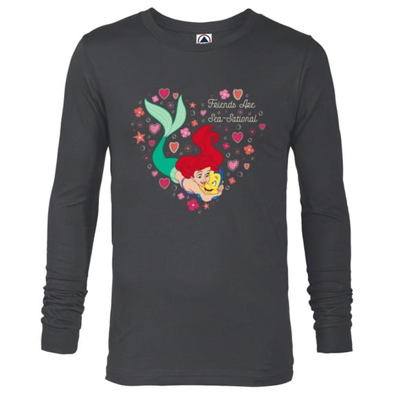 Disney The Little Mermaid Friends Are Sea-Sational Valentine - Long Sleeve T-Shirt for Men - Customized-Charcoal Heather