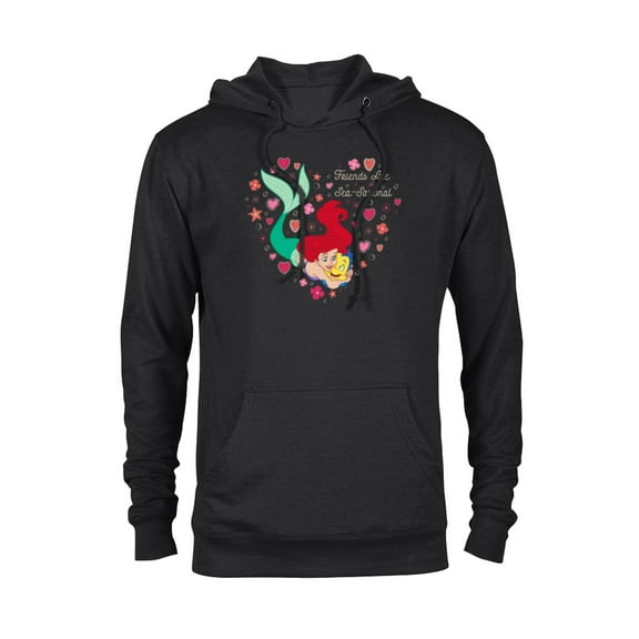 Disney The Little Mermaid Friends Are Sea-Sational Valentine - Pullover Hoodie for Adults - Customized-Black