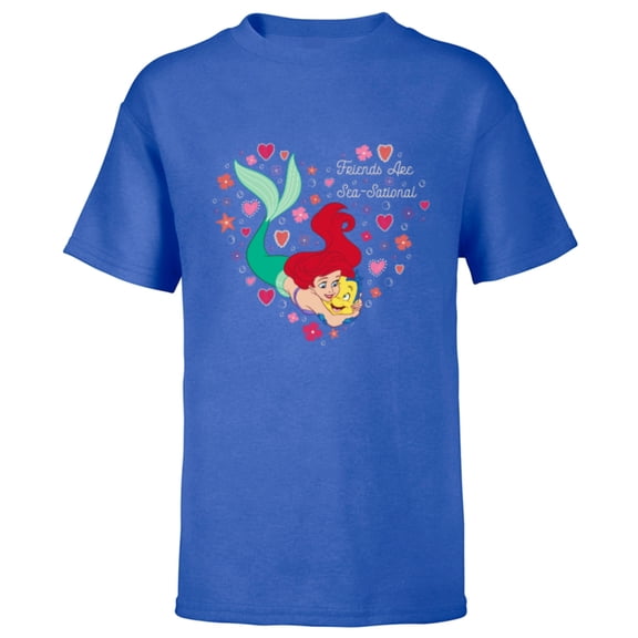 Disney The Little Mermaid Friends Are Sea-Sational Valentine - Short Sleeve T-Shirt for Kids - Customized-Royal