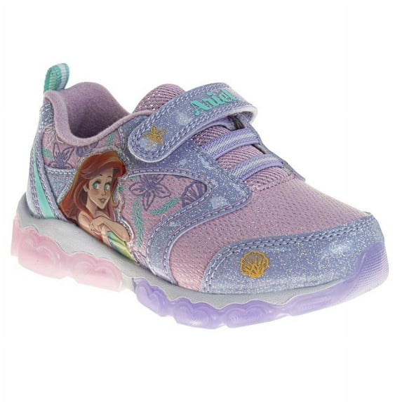 Disney The Little Mermaid Girls Hook And Loop Light Up Fashion Sneakers. (Toddler Little Kids)Pink, Size: 10