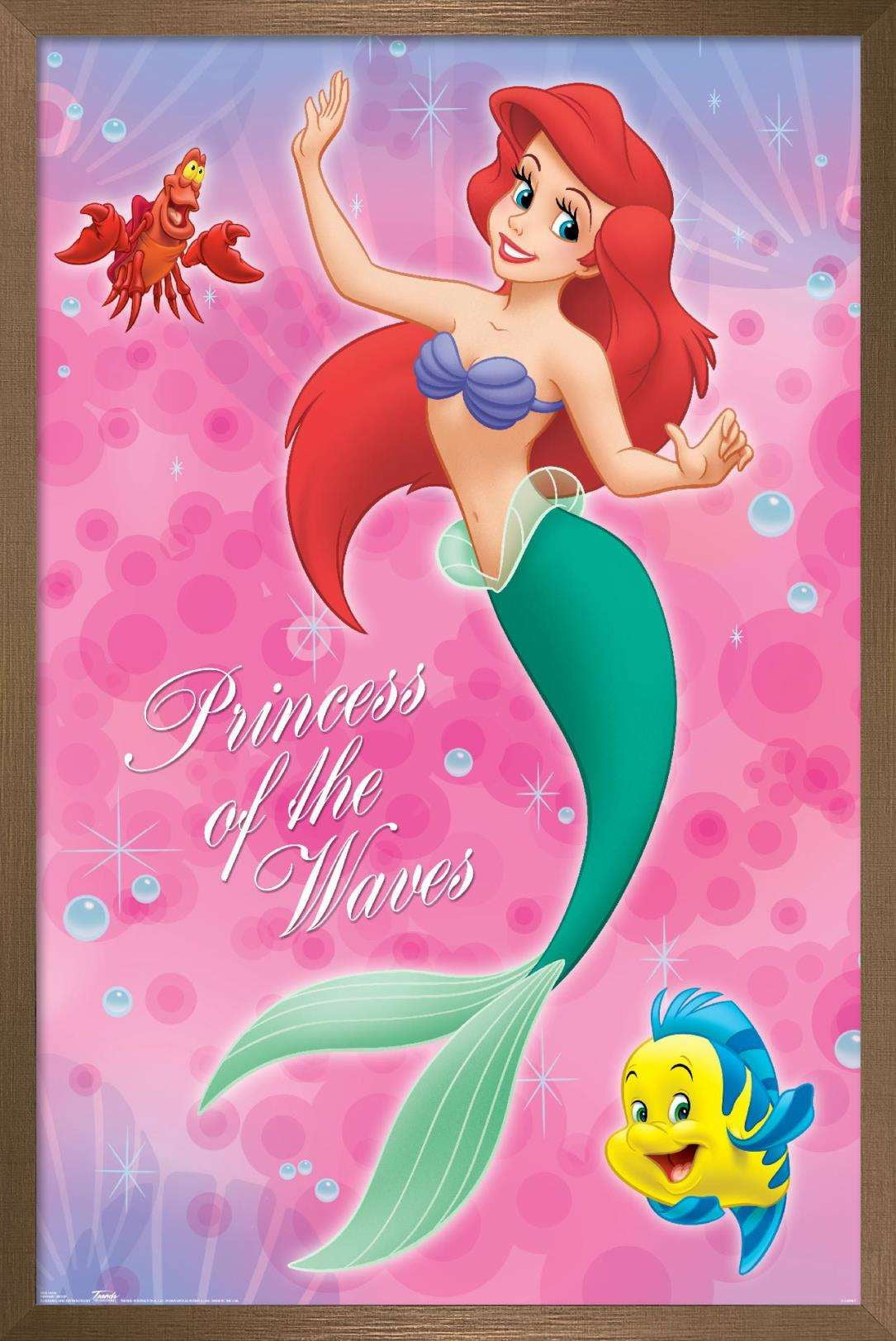 Disney The Little Mermaid - Group Wall Poster, 14.725" x 22.375", Framed