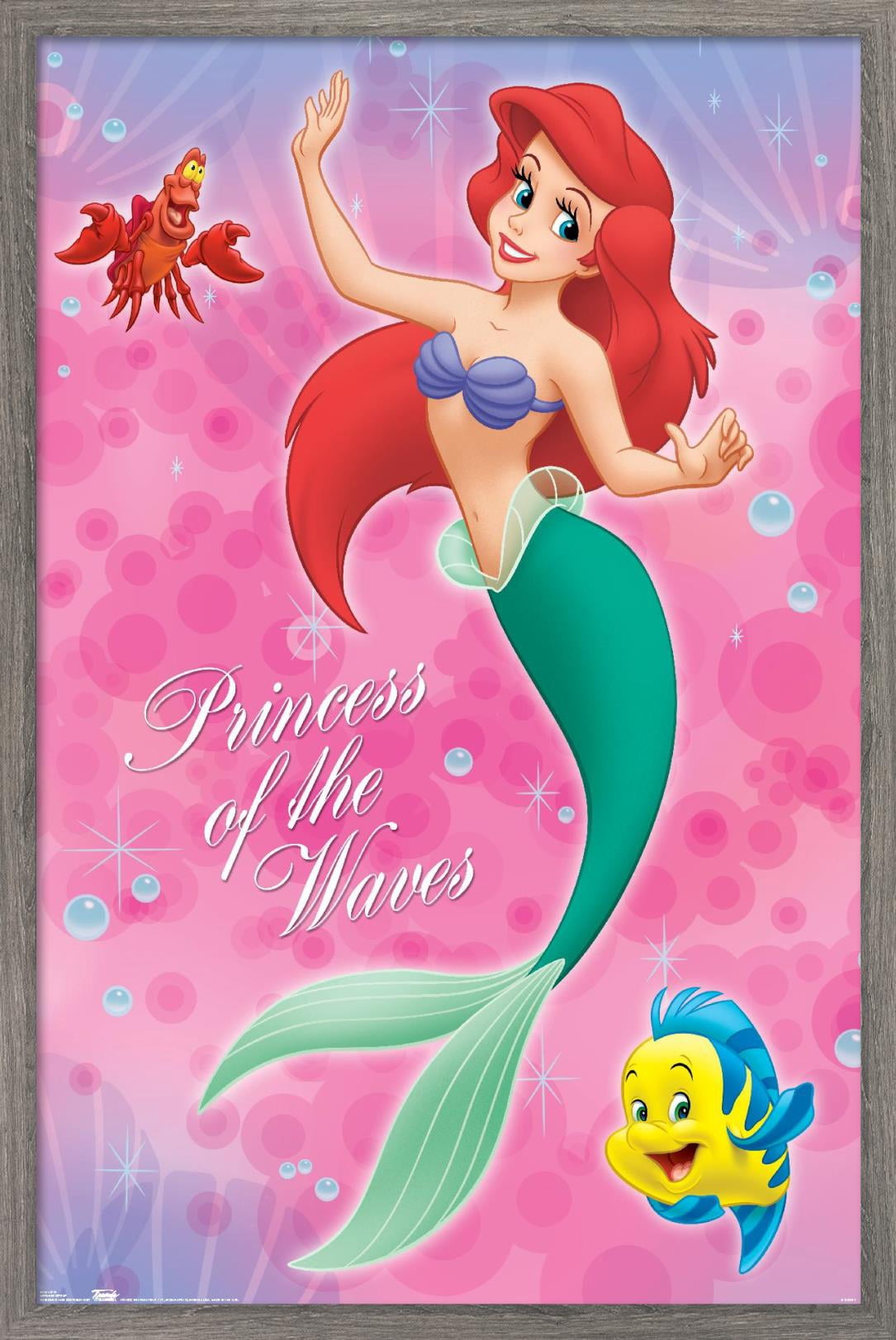Disney The Little Mermaid - Group Wall Poster, 14.725" x 22.375", Framed