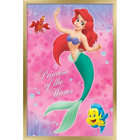 Disney The Little Mermaid - Group Wall Poster, 22.375" x 34", Framed