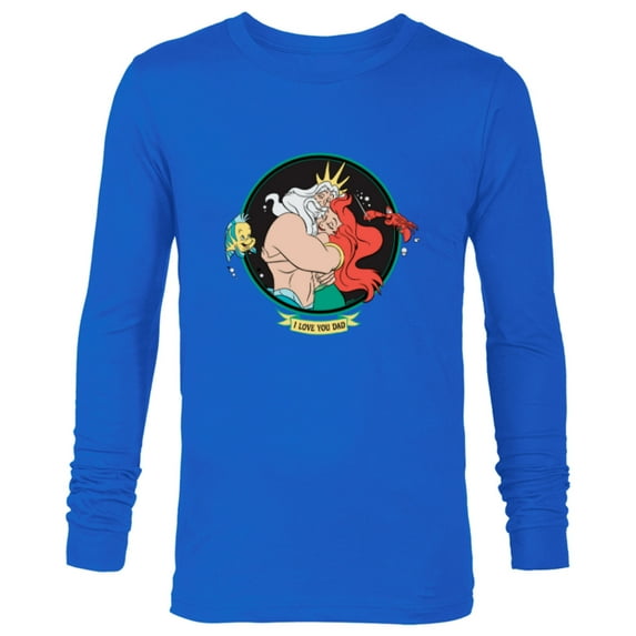 Disney The Little Mermaid King Triton & Ariel Father’s Day - Long Sleeve T-Shirt for Men - Customized-Navy