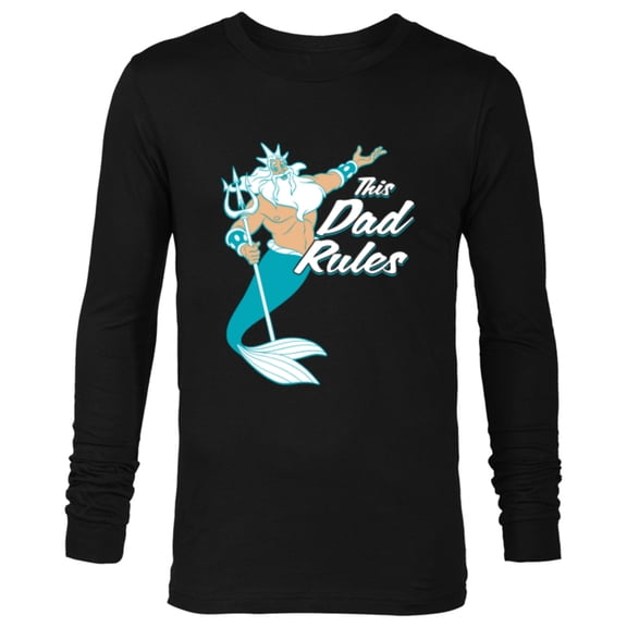 Disney The Little Mermaid King Triton Dad Men's - Long Sleeve T-Shirt for Men - Customized-Black