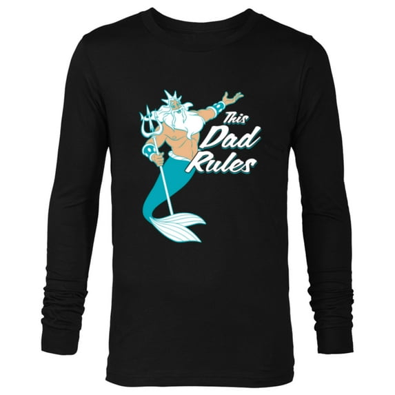 Disney The Little Mermaid King Triton Dad Men's - Long Sleeve T-Shirt for Men - Customized-Black