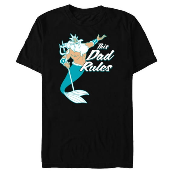 Disney The Little Mermaid King Triton Dad Men's - Short Sleeve Blended T-Shirt for Adults - Customized-Black