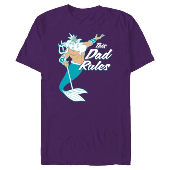 Disney The Little Mermaid King Triton Dad Men's - Short Sleeve Blended T-Shirt for Adults - Customized-Purple