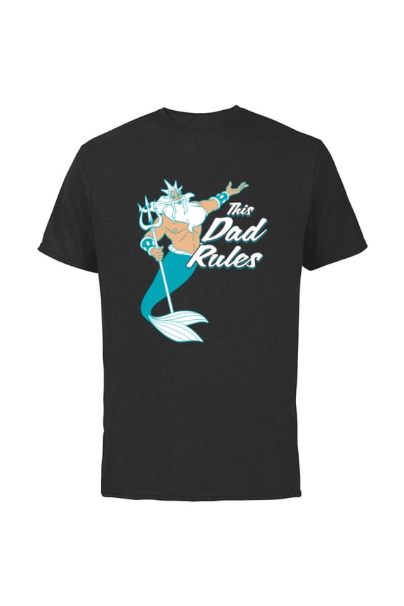 The Little Mermaid King Triton Dad Men's - Short Sleeve Cotton T-Shirt for Adults - Customized-Black