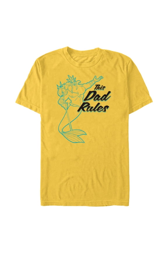 The Little Mermaid King Triton Dad Rules Men's - Short Sleeve Blended T-Shirt for Adults - Customized-Yellow