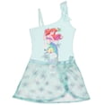 thumbnail image 1 of Disney The Little Mermaid, Minnie Mouse Girls Swimsuit Set, One Piece Bathing Suit and Coverup Skirt, Swimwear for Kids (Size 2T-6X), 1 of 11