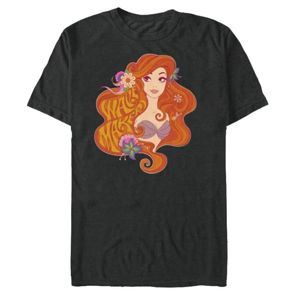 Disney The Little Mermaid Princess Ariel Wave Maker - Short Sleeve Blended T-Shirt for Adults - Customized-Dark Heather