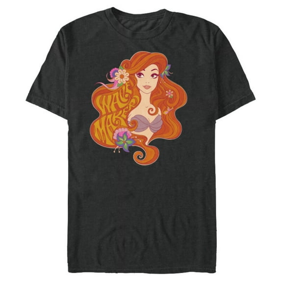 Disney The Little Mermaid Princess Ariel Wave Maker - Short Sleeve Blended T-Shirt for Adults - Customized-Dark Heather