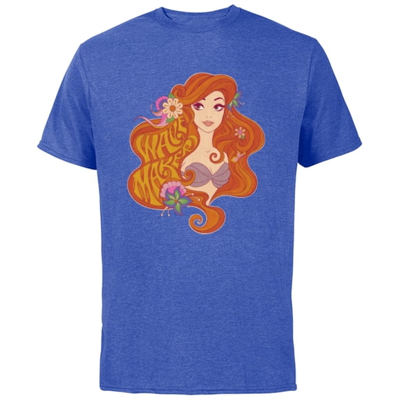 Disney The Little Mermaid Princess Ariel Wave Maker - Short Sleeve Cotton T-Shirt for Adults - Customized-Royal Heather