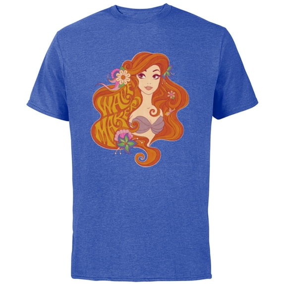 Disney The Little Mermaid Princess Ariel Wave Maker - Short Sleeve Cotton T-Shirt for Adults - Customized-Royal Heather