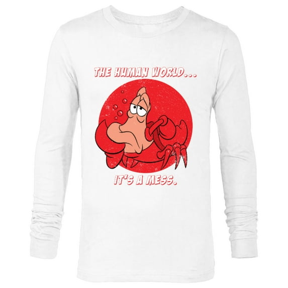 Disney The Little Mermaid Sebastian The Human World T-Shirt - Long Sleeve T-Shirt for Men - Customized-White