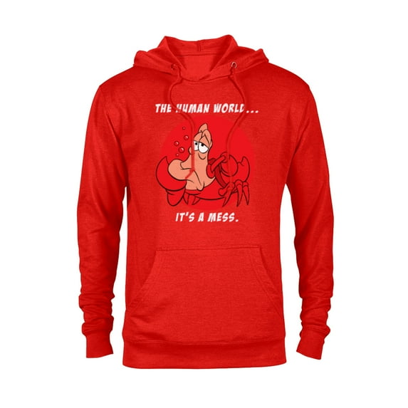 Disney The Little Mermaid Sebastian The Human World T-Shirt - Pullover Hoodie for Adults - Customized-Red Heather