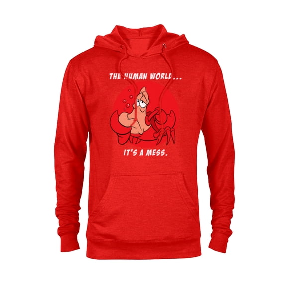 Disney The Little Mermaid Sebastian The Human World T-Shirt - Pullover Hoodie for Adults - Customized-Red Heather