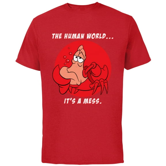 Disney The Little Mermaid Sebastian The Human World T-Shirt - Short Sleeve Cotton T-Shirt for Adults - Customized-Red