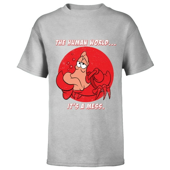 Disney The Little Mermaid Sebastian The Human World T-Shirt - Short Sleeve T-Shirt for Kids - Customized-Athletic Heather