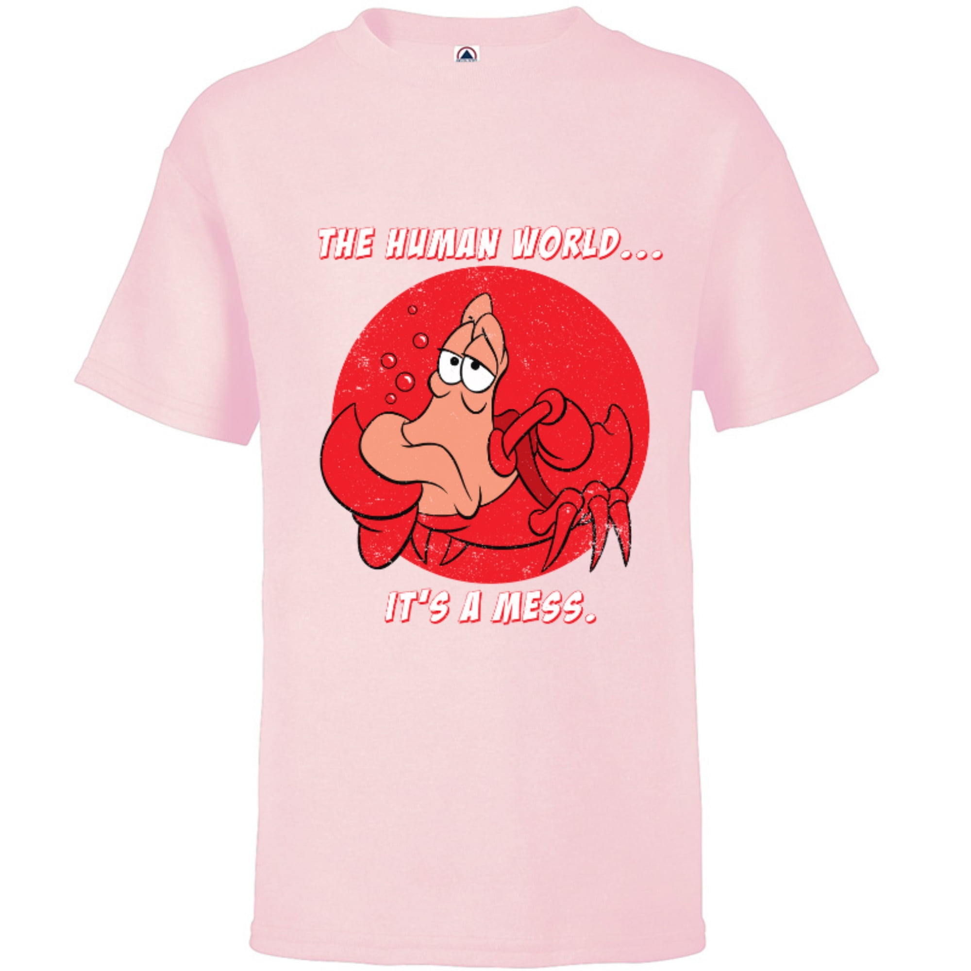 Disney The Little Mermaid Sebastian The Human World T-Shirt - Short Sleeve T -Shirt for Kids - Customized-Athletic Heather
