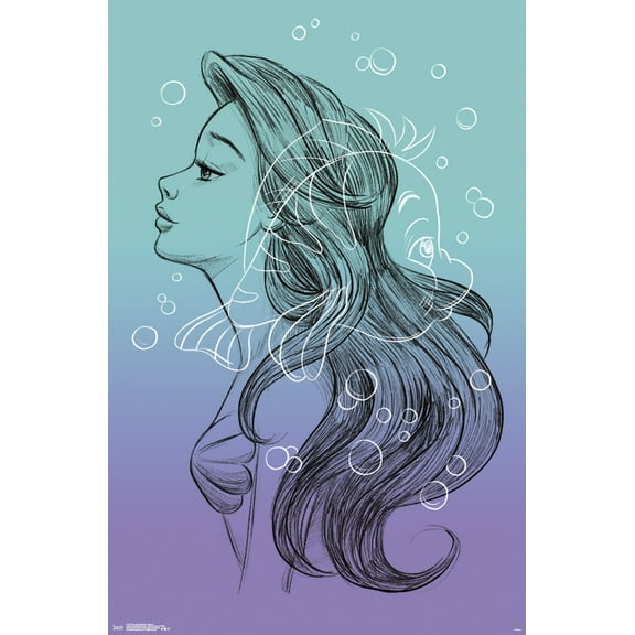 Disney The Little Mermaid - Sketch Wall Poster, 22.375" x 34"