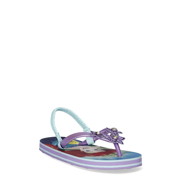 Disney The Little Mermaid Toddler Girls Ariel and Flounder Flip Flops, Sizes 5/6-11/12