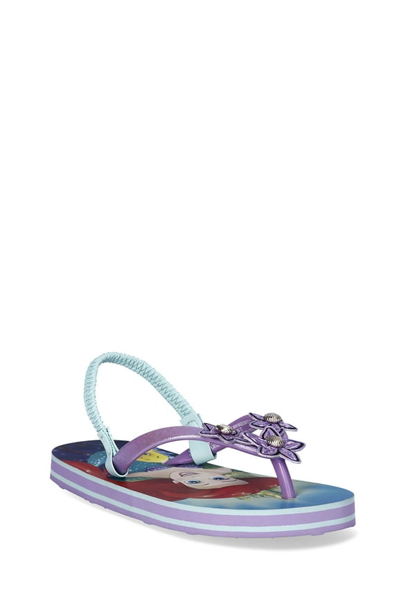 Disney The Little Mermaid Toddler Girls Ariel and Flounder Flip Flops, Sizes 5/6-11/12