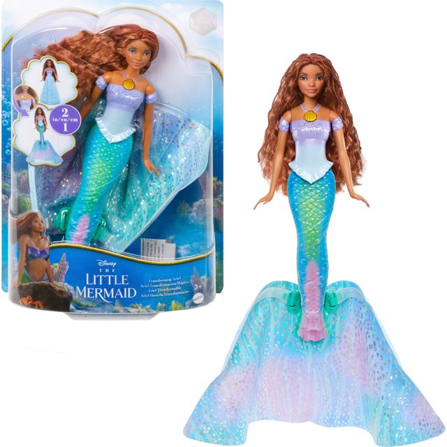 Disney The Little Mermaid Transforming Ariel Fashion Doll, Switch from ...