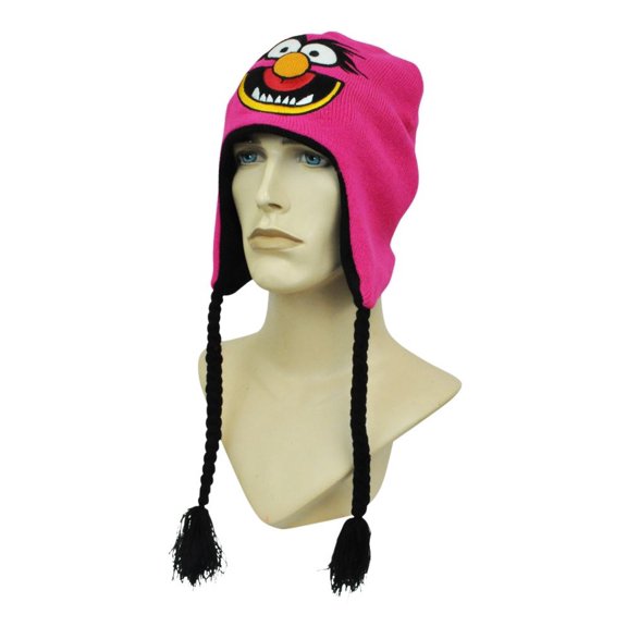 Disney The Muppets Animal Knit Puppets Reversible Peruvian Beanie Knit Tassels